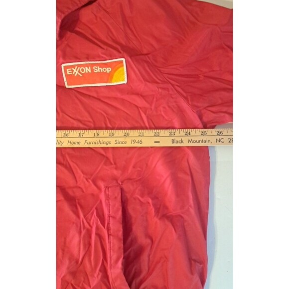 VTG 80s Exxon Mechanic Jacket Red XL Auburn Sportswear Shop Windbreaker USA - Picture 7 of 9